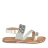 Sandales ARGENT Fille CUIR Motif Perle Scratch