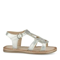Sandales ARGENT Fille CUIR Motif Iridescent Boucle