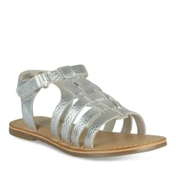 Sandales ARGENT Fille CUIR Motif Iridescent Scratch
