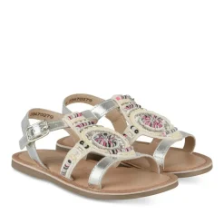Sandales ARGENT Fille CUIR Motif Uni Boucle
