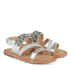 Sandales ARGENT Fille CUIR Motif Perle Scratch