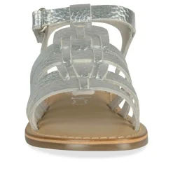 Sandales ARGENT Fille CUIR Motif Iridescent Scratch