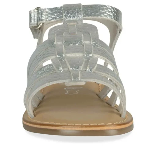 Sandales ARGENT Fille CUIR Motif Iridescent Scratch
