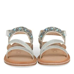 Sandales ARGENT Fille CUIR Motif Perle Scratch