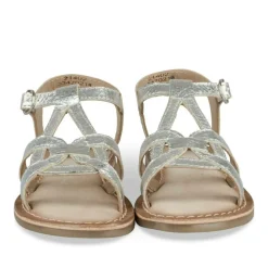 Sandales ARGENT Fille CUIR Motif Iridescent Boucle