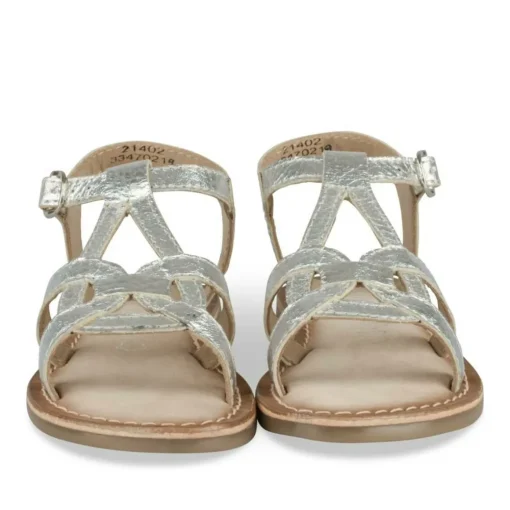 Sandales ARGENT Fille CUIR Motif Iridescent Boucle