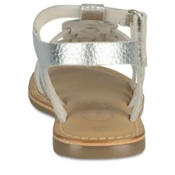 Sandales ARGENT Fille CUIR Motif Iridescent Scratch