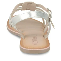 Sandales ARGENT Fille CUIR Motif Tressé Boucle