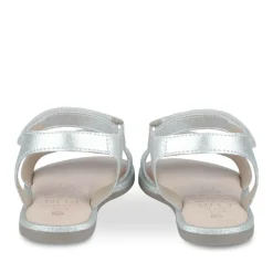 Sandales ARGENT Fille CUIR Motif Fleuri Scratch