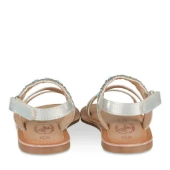 Sandales ARGENT Fille CUIR Motif Perle Scratch