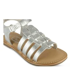 Sandales ARGENT Fille CUIR Motif Iridescent Scratch