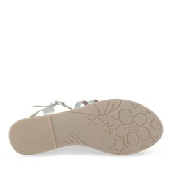 Sandales ARGENT Fille CUIR Motif Tressé Boucle
