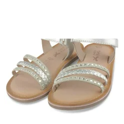 Sandales ARGENT Fille CUIR Motif Uni Scratch