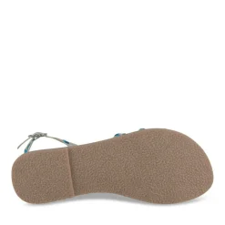 Sandales ARGENT Fille CUIR Motif Tressé Boucle