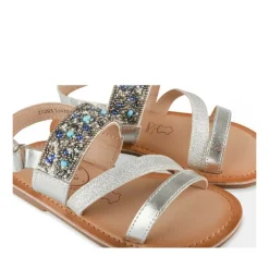 Sandales ARGENT Fille CUIR Motif Perle Scratch