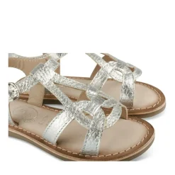 Sandales ARGENT Fille CUIR Motif Iridescent Boucle