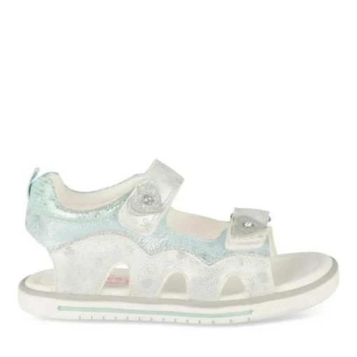 Sandales ARGENT Fille Motif Coeurs Scratch