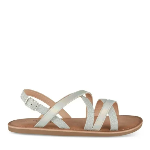 Sandales ARGENT Fille Motif Paillettes Boucle