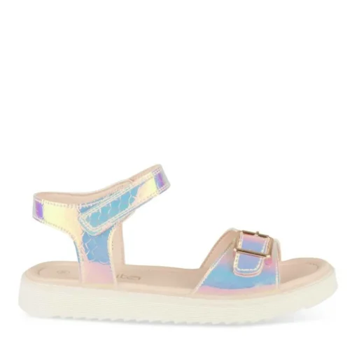 Sandales ARGENT Fille Motif Iridescent Scratch