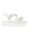 Sandales ARGENT Fille Motif Fleuri Scratch