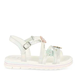 Sandales ARGENT Fille Motif Fleuri Scratch