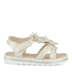 Sandales ARGENT Fille Motif Fleuri Scratch