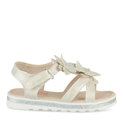 Sandales ARGENT Fille Motif Fleuri Scratch