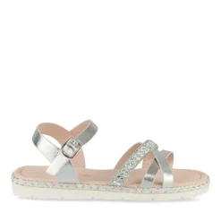 Sandales ARGENT Fille Motif Paillettes Boucle