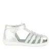 Sandales ARGENT Fille Motif Coeurs Scratch