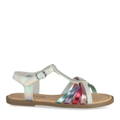 Sandales ARGENT Fille Motif Iridescent Boucle