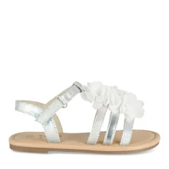 Sandales ARGENT Fille Motif Fleuri Scratch