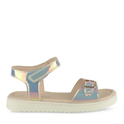 Sandales ARGENT Fille Motif Iridescent Scratch