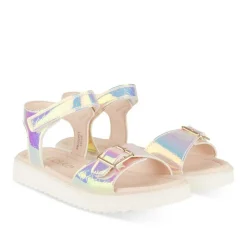 Sandales ARGENT Fille Motif Iridescent Scratch