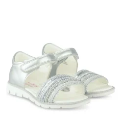 Sandales ARGENT Fille Motif Perle Scratch