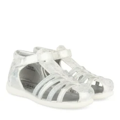Sandales ARGENT Fille Motif Coeurs Scratch