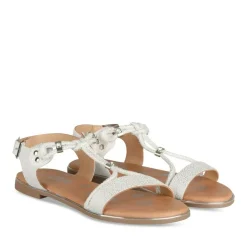 Sandales ARGENT Fille Motif Iridescent Boucle