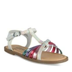 Sandales ARGENT Fille Motif Iridescent Boucle