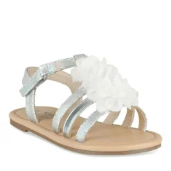 Sandales ARGENT Fille Motif Fleuri Scratch