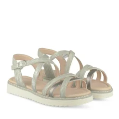 Sandales ARGENT Fille Motif Iridescent Boucle