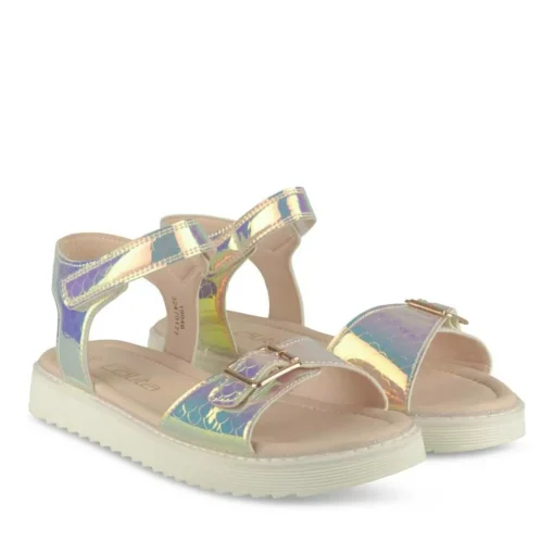 Sandales ARGENT Fille Motif Iridescent Scratch