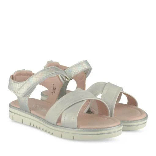 Sandales ARGENT Fille Motif Iridescent Scratch