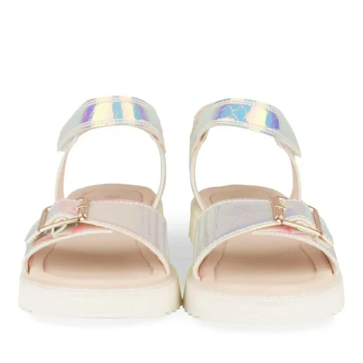 Sandales ARGENT Fille Motif Iridescent Scratch