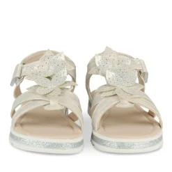 Sandales ARGENT Fille Motif Fleuri Scratch