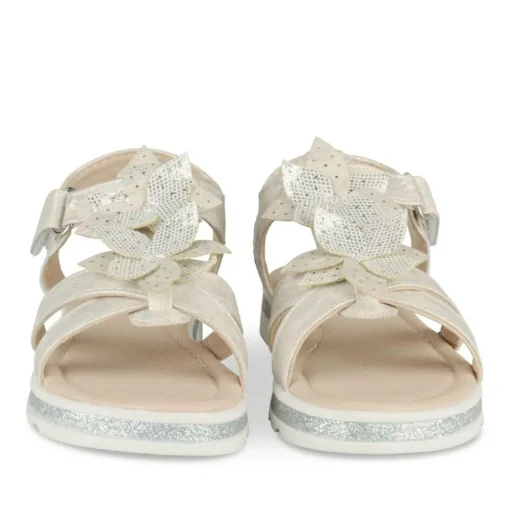 Sandales ARGENT Fille Motif Fleuri Scratch