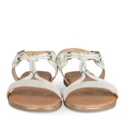 Sandales ARGENT Fille Motif Iridescent Boucle