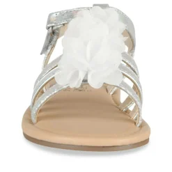 Sandales ARGENT Fille Motif Fleuri Scratch