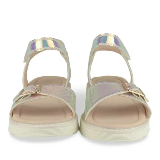 Sandales ARGENT Fille Motif Iridescent Scratch
