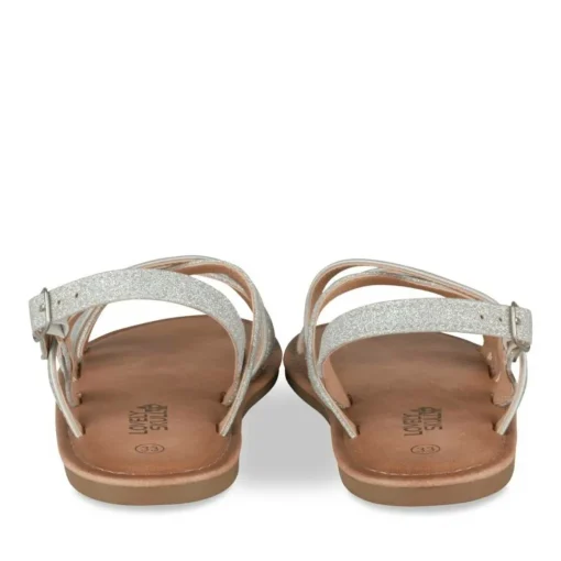 Sandales ARGENT Fille Motif Paillettes Boucle