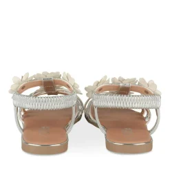 Sandales ARGENT Fille Motif Fleuri Elastique