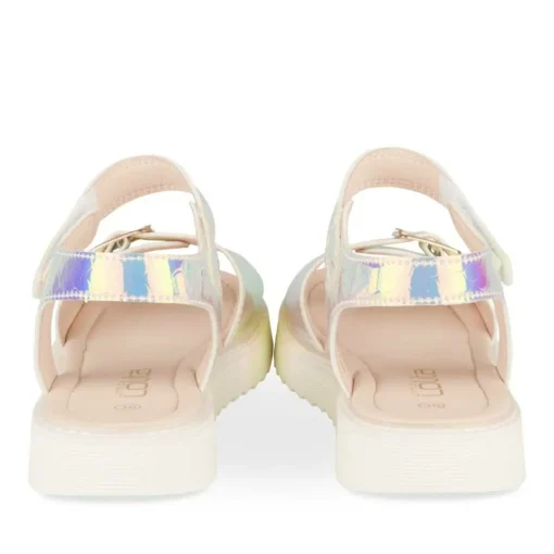 Sandales ARGENT Fille Motif Iridescent Scratch